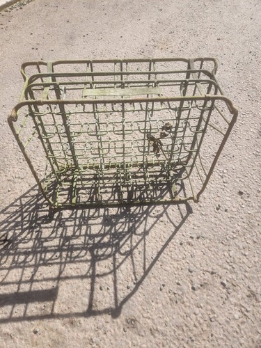 Vintage metal milk - metal, crate