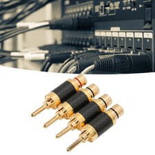 4Pcs Banana Plug Brass Gold