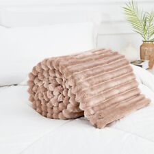 Osum Chunky Cord Ribbed Blankets Warm Cozy Fleece Sofa Bed Travel Throw Overs