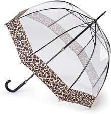 Fulton Birdcage 2 Luxe Natural Leopard Print Umbrella