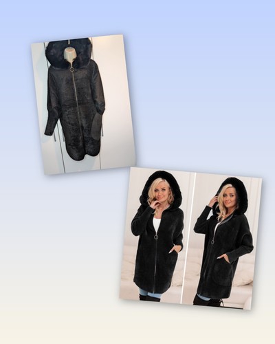 Italian warm black alpaca - , coat
