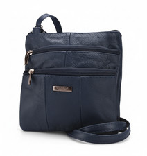 Lorenz Navy Leather Crossbody