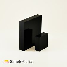 Polished Black Cast Acrylic Plastic Perspex Plexiglass Block / Various Sizes