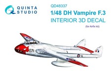 Quinta Studio QD48337 , DH Vampire F.3 , 3D-Printed decal (for AIRFIX) , 1:48
