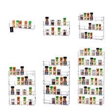 Spice Herb Rack Kitchen Cupboard Door Wall Storage Organiser 1-6 Tier Buckingham