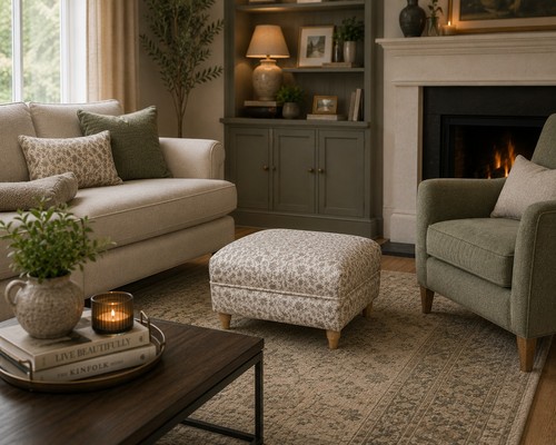 Rectangular footstool ottoman - rectangular,