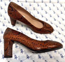 NEW! LK Bennett UK4 brown-mix natural snake print leather Winola court shoes