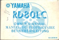 YAMAHA RD80 LC,10X 1982 OWNERS INSTRUCTION & MAINTENANCE MANUAL,HANDBOOK