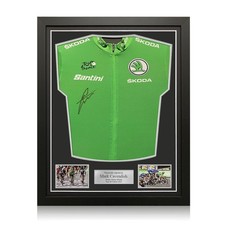 Mark Cavendish Signed Tour De France Green Jersey. Standard Frame
