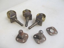 Large Antique Iron & Brass Furniture Castors Vintage Wheels Old x3