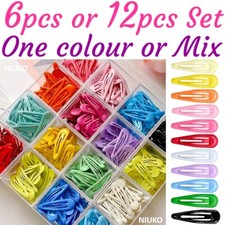 Hair Clips Snap Hairpins Slides Women Girls Kids Baby School Grip Set Metal 5cm