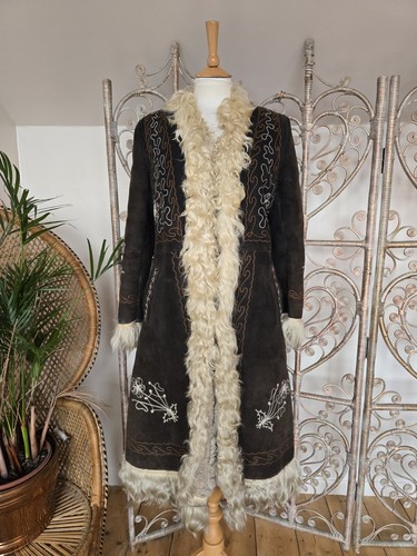 Vintage black suede yak - , fur