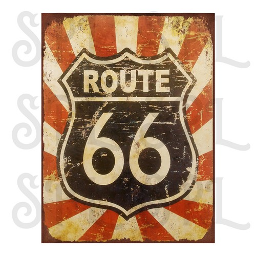 Route retro style metal - route, 66