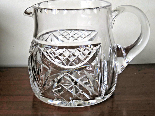 Large heavy vintage cut glass - large,