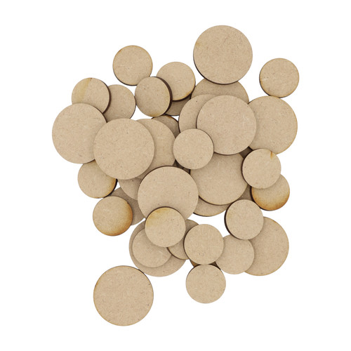 Wooden circles mdf craft shape - wooden,