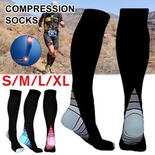 Compression Socks Men & Women Varicose Veins Anti-Fatigue Flight Travel Running~