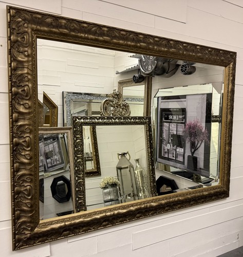 Mirror large antique - antique, silver