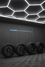 Genuine HRE FF04 20" Porsche 911 991 Alloy Wheels Black With Race Tyres SET OF 4