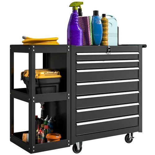 Homcom drawer lockable - lockable, steel