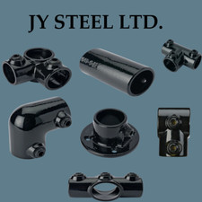 Black Powder Coated Steel Clamps, Ideal for Handrailing and Scaffolding