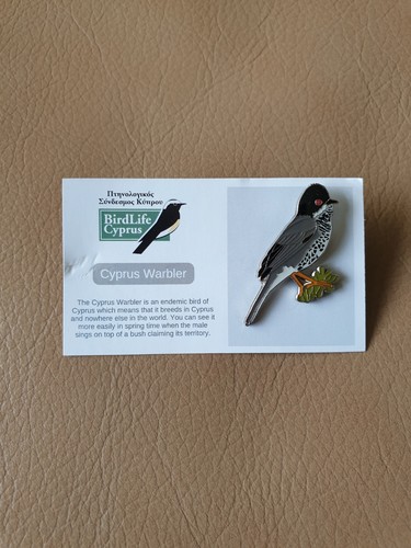 Birdlife cyprus warbler enamel - birdlife,