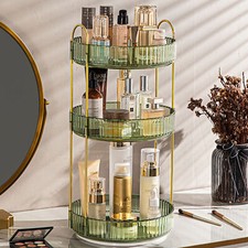 Large 3 Tier Makeup Organiser 360° Rotating Dressing Table Cosmetic Storage Box