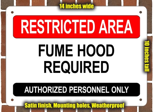Metal sign fume hood - -,