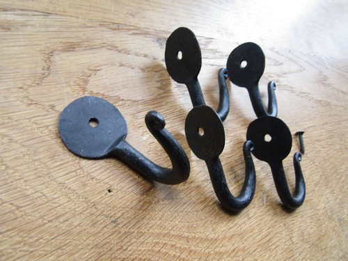 Rustic iron hook - , forged