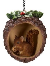 Christmas Squirrel In Pine Cone Hanging Decoration H10.5cm Vivid Arts BG-PC22-F