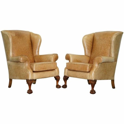 Pair victorian walnut claw - walnut,