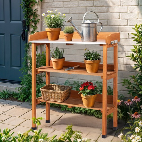 Wooden garden potting bench - wooden,