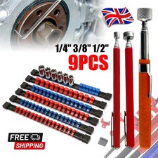 Socket Organizer Mountable Sliding Holder Rail Rack Storage&Magnetic Pickup Tool