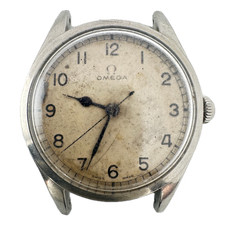 Vintage 35mm Omega 2537-4 Military Men's Mechanical Wristwatch 30T2 SC Steel