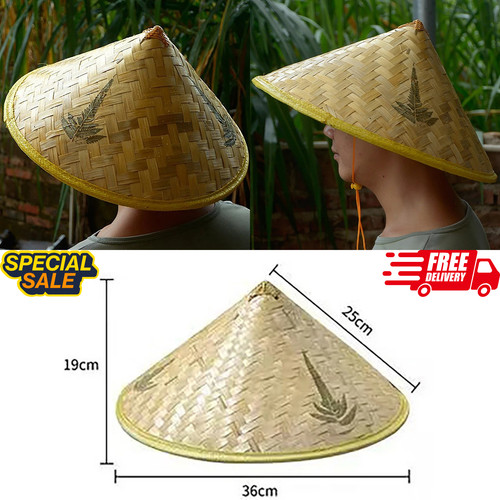 Bamboo hat chinese rattan - hat,