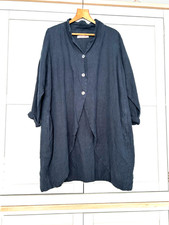 Privatsachen Zusammen Heavyweight Linen Longline Black Jacket BNWT