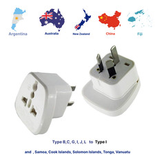 2 Pack x UK to Australia, China and New Zealand visitors  Travel Adapter Plug