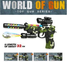 Military-Style Kids Toy Glock Pistol Gun with Projection Light Sound Vibration