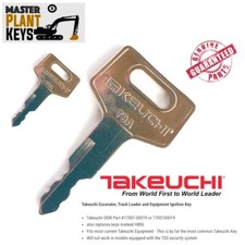 Takeuchi Excavator Track Loader Key Factory Original Master OEM Logo Genuine x 2
