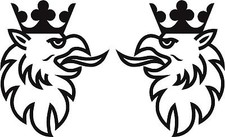 scania truck griffin heads decals 2x 450mm high logos, in any colour