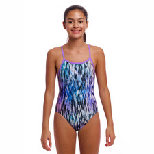 Funkita Girls 	Fly Dye ECO Single Strap One Piece Swimwear, Girls Full Piece Swi