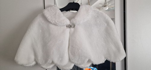 White faux fur - fur, bolero