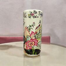 Ceramic Umbrella Stand Pink Floral Print Design Round Office, Home Decor Classic
