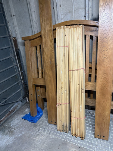 Solid oak double bed frame - bed,