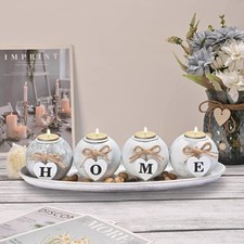 Candle Holder Set with Wooden