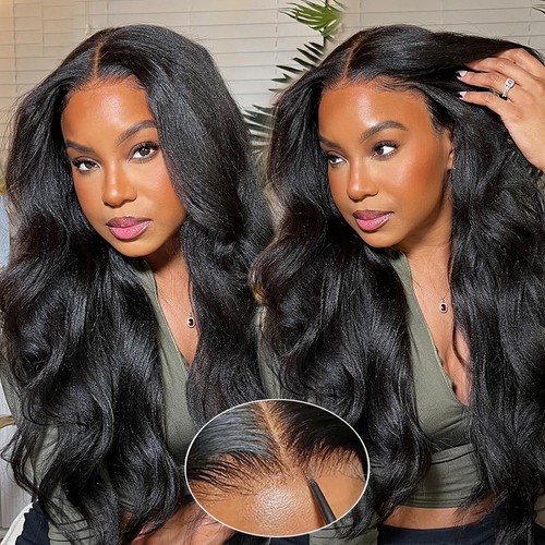 Human hair wig yaki straight - hair,