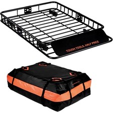 Car Roof Rack Cargo Basket 200 LBS 51"x36"x5" for SUV Truck with Luggage Bag