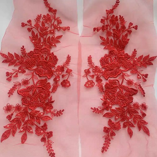 Beaded flower lace applique - flower,