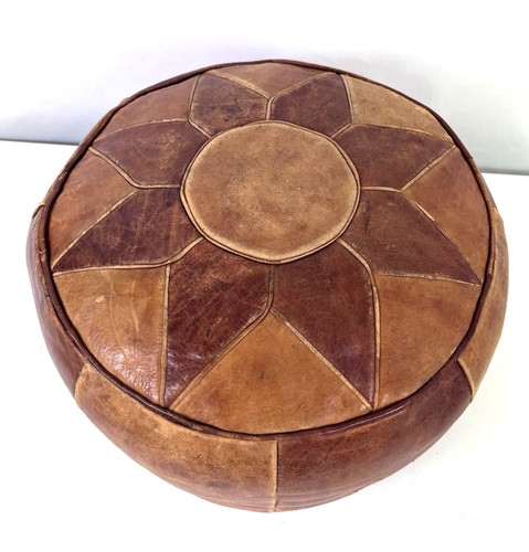 Vintage moroccan tan leather - moroccan,