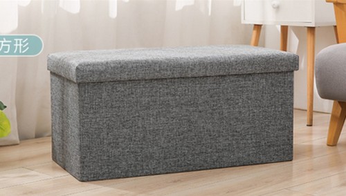 Grey ottoman storage box - ottoman,