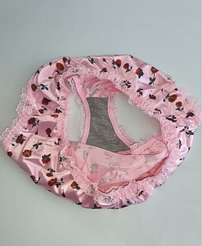 Pink satin knickers - satin,
